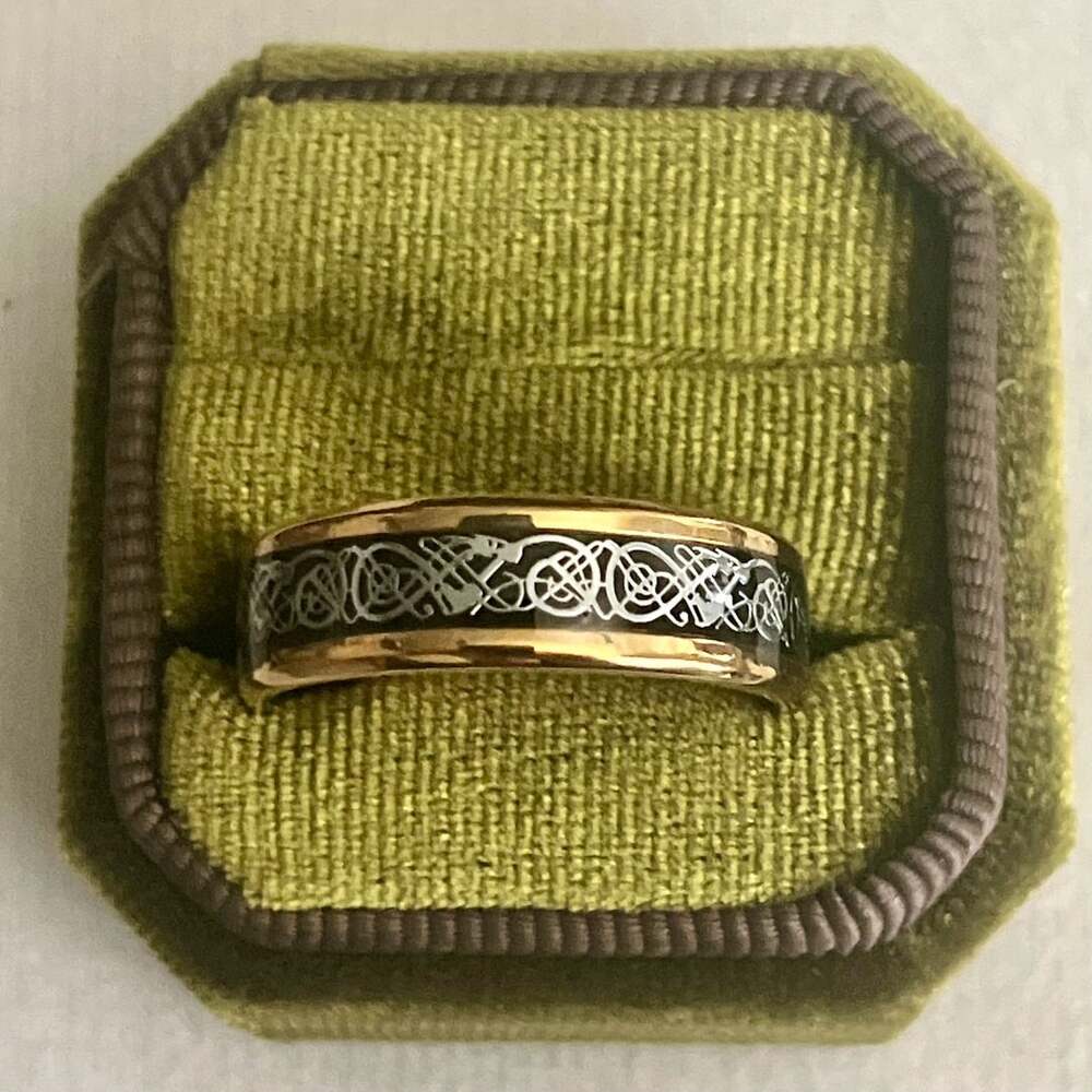 Tungsten Celtic Knot Wedding Band Ring Gold and Silver Tone Size 14